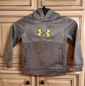 Under Armour Grey Hoodie - Youth Extra Small - Flourescent Yellow Accent - Picture 1 of 6