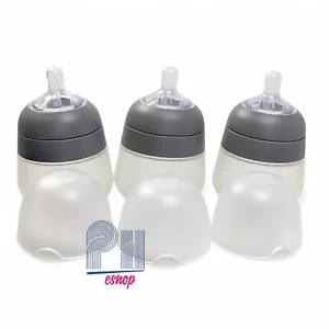 Nanobebe Silicone Baby Bottles Level 1  Slow Flow 3 bottles w/ cap 5 oz - Picture 1 of 7