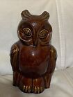 Vintage Ceramic Brown Treacle Glazed Dartmouth Pottery Owl Money Box