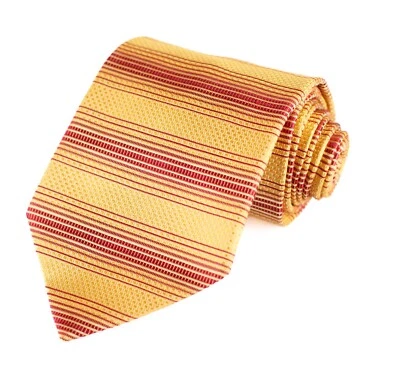 Jos A Bank 男式 Rep 领带金色和锈色带水平条纹领带 58 英寸 x 3.75 — 第 1/4 张图片