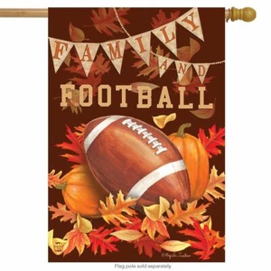 Familie & Fußball Herbst Haus Flagge Herbst Blätter Sport 28" x 40" Briarwood Lane - Bild 1 von 4