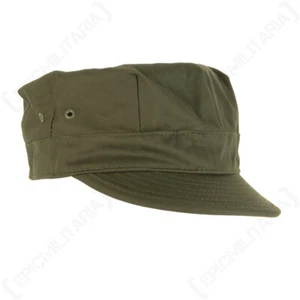 US HBT OD7 Cap - WW2 American 100% Cotton Olive Drab Herringbone Twill Army Hat - Picture 1 of 7