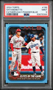 Elites of the Game Ohtani/Betts 2024 Topps #138 Día del Padre Azul PSA 9 COMO NUEVO 2/50 - Imagen 1 de 2