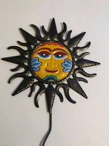 Garden Collection One Metal Colorful Sun Face Garden Stake 24" x 7" New! - Picture 1 of 3