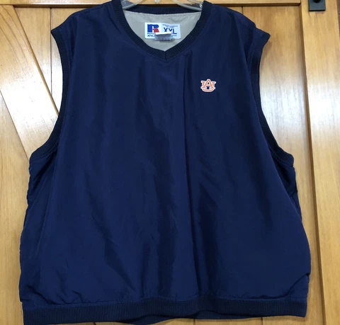 Russell Athletics Men Blue Auburn Vest NCAA Sleeveless Polyester Size XXL NICE Cover