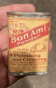Bon Ami Pulverdose Miniatur Mini Papier Etikett Dose Polieren & Reinigen Vintage - Bild 1 von 7