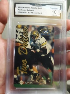 Rashaan Salaam 1995 Classic Assets Gold 2 $ Telefonkarte GMA 10 extrem selten 📞 - Bild 1 von 2