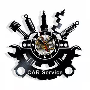Reloj de pared de vinilo mecánico para servicio de coche regalo cumpleaños vacaciones arte decoración del hogar - Imagen 1 de 4