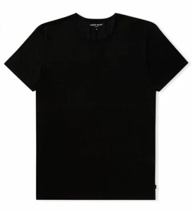 Derek Rose Men's Underwear Crew Neck LEWIS DOUBLE MERCERISED COTTON Black Tshirt - Picture 1 of 1