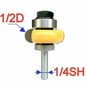 1pc 1/4" shank 1/2" Diameter w/Top Bearing Flute Router Bit S - Picture 1 of 12