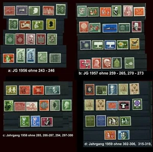 Alemania año 1956, 1957, 1958, 1959 sin usar, **! Por favor selecciona #p834 - Imagen 1 de 5