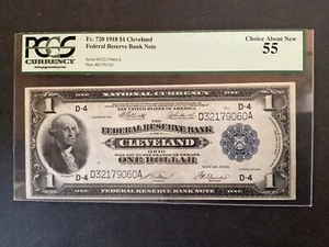 1918 $1 FR.720 FEDERAL RESERVE BANK NOTE - PCGS 55 - Picture 1 of 2