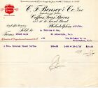 4/27/1908 C.F. Bonsor Co. Inc. Coffee, Tea And Spices Philadelphia Paper Invoice