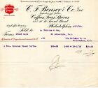 4/27/1908 C.F. Bonsor Co. Inc. Coffee, Tea and Spices Philadelphia paper invoice