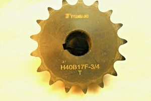 TSUBAKI H40B17F-3/4 Foro, 17 Denti Temprati, Portachiavi, Set di 2 Viti Nuove - Foto 1 di 3