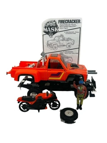 Firecracker Hondo Maclean Mask Kenner M.A.S.K. vtg figure toy COMPLETE truck Cover