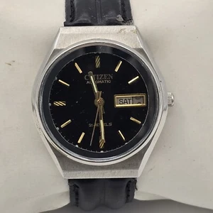 Vintage Citizen Automatic Day Date Steel Mens Wrist Watch S72 Old Used Antique - Foto 1 di 10