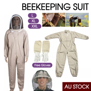 Full Beekeeping Suit Bee Suit Heavy Duty with Leather Ventilated Keeping Gloves - Picture 1 of 25