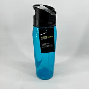 Nike Unisex Blue Black Hypercharge Straw BPA Free Sports Water Bottle 32Oz New - Picture 1 of 8