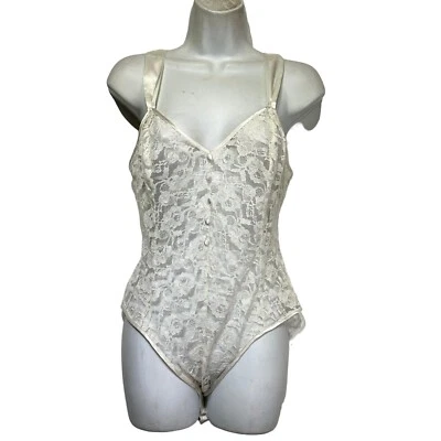 Vintage Victoria’s Secret Gold Label Lace Teddy Bodysuit Lingerie Zip Sheer M - Image 1 of 4