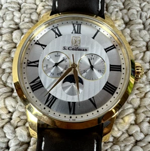 Reloj S. Coifman Para Hombre Hecho en Suiza, Esfera Plateada SC0472 NUEVO con Batería Nueva - Imagen 1 de 8
