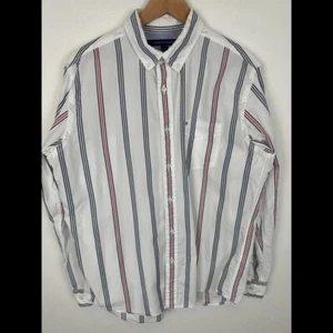 Tommy Hilfiger uomo con bottoni rosso bianco blu multi righe TAGLIA M - Foto 1 di 6