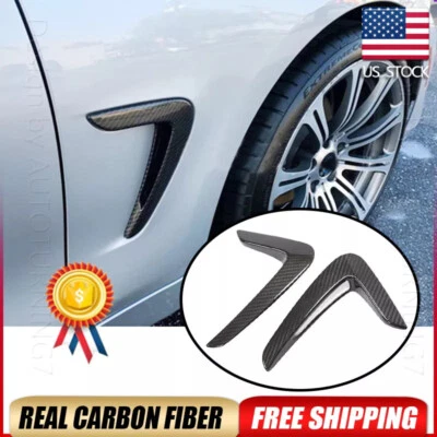 Fits BMW 4 Series F32 F33 F36 14-19 REAL Carbon Fiber Side Fender Air Vent Cover - Image 1 of 4