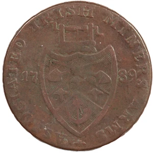 1789 WICKLOW CRONEBANE HALFPENNY CONDER TOKEN [D&H 43c] (#7543) - Foto 1 di 2