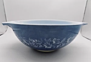 Vintage 4 Qt Pyrex Large Dark Blue Colonial Mist  mixing bowl #444 - Picture 1 of 7