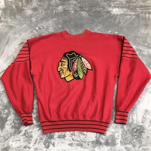 Vtg Chicago Blackhawks Sweater Men’s Large Pullover Crewneck Legend Made USA - Picture 1 of 8