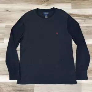 POLO Ralph Lauren Langarm Henley Hemd Schwarz Herren Large " - Bild 1 von 2