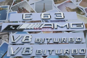 E63+ AMG + V8 BITURBO letras maletero emblema insignia pegatina para Mercedes Benz - Imagen 1 de 7