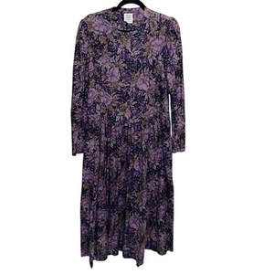 Vintage Laura Ashley Dress Womens Size 14 Wool Cotton Great Britain Floral Retro - Bild 1 von 13