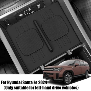 Car Black Silicone Protective Pad For Hyundai Santa Fe 2024 Central Storage Box - Foto 1 di 11