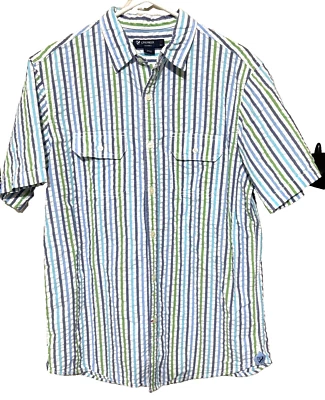 Daniel Cremieux Shirt Mens M Colorful Seersucker Button Up striped Short Sleeve - Image 1 of 4
