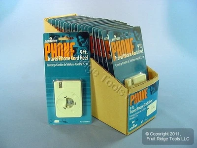 20 Leviton 9-Foot Travel Modem/Phone Cord Extension Reels RJ11 RJ14 C0281-1 - Image 1 of 4