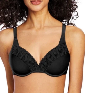 Bali® Passion For Comfort Back Smoothing Underwire Bra DF0082 Black Lace 38DD - Picture 1 of 3
