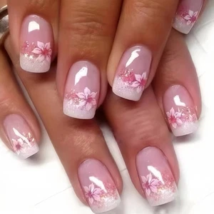 24pcs Floral Press On Nail Easy Application on Nail Acrylic Nail Manicure - Picture 1 of 8