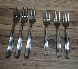 Hampton Silversmiths MELODY Stainless 3 Dinner Forks 3 Salad Forks Glossy Round - Picture 1 of 10