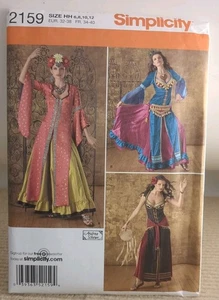 Simplicity 2159 Costume Gypsy Romani Belly Dancer Pattern Misses Sz 6-12 UNCUT - Picture 1 of 5