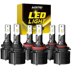 12x AUXITO 9005 9006 H11 Combo LED Headlight Bulbs High Low Beam Fog Lamp White - Picture 1 of 15