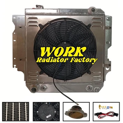 Aluminum Radiator+ Shroud + Fan for Jeep WRANGLER 1987-2006 1997 1994 1993 2002 - Image 1 of 4