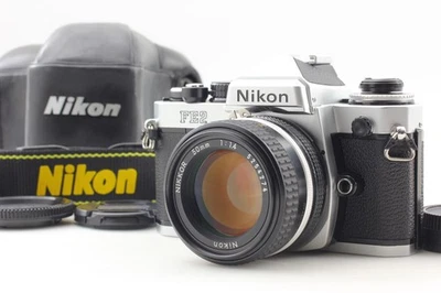 Cámara fotográfica con lente Honeycomb [EXCELENTE COMO NUEVA] Nikon FE2 plateada Ai-s 50 mm f1,4 de JAPÓN Foto 1 de 4