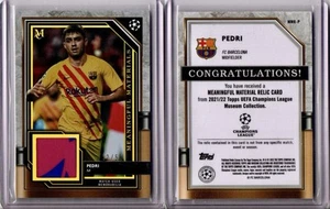 Museo Pedri Topps 2022 - Parche usado partido Barcelona oro/50 - Imagen 1 de 1