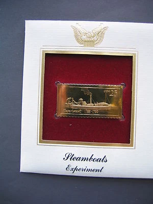 1989 STEAMBOATS EXPERIMENT Gold GOLDEN Cover Replica FDC STAMP - Image 1 of 3