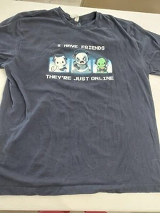 Tee Schildkröte T-Shirt I Have Friends They Are Just Online Gr. XL lustig Gamer Tee - Bild 1 von 6