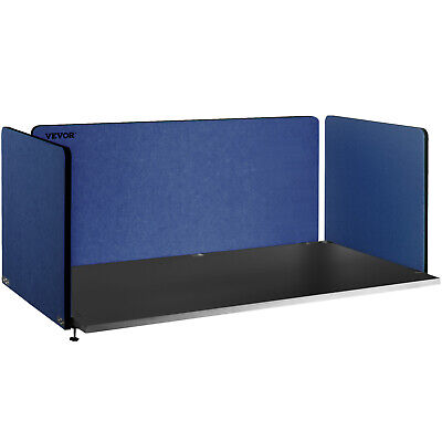 VEVOR Desk Divider Desk Privacy Panel 60'' 3Sided Privacy Partition Steel Blue • 155.99£