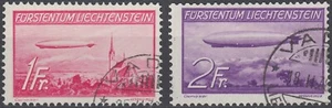Liechtenstein Zeppelin 1936 Mi.Nr. 149-50 gestempelt Mi.Wert 260 € (B256) - Bild 1 von 2