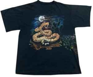 Vintage Western Snake Black Short Sleeve T Shirt (Size XL) - Picture 1 of 5