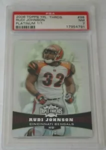 2006 Topps Triple Threads Platinum #ed 1/1 RUDI JOHNSON Cincinnati Bengals PSA 7 - Picture 1 of 2